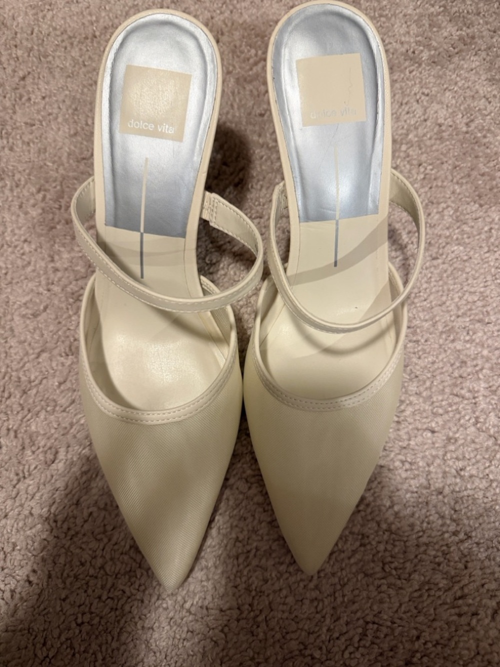 Dolce Vita Ivory Sheer Toe Heels - Picture 2 of 3